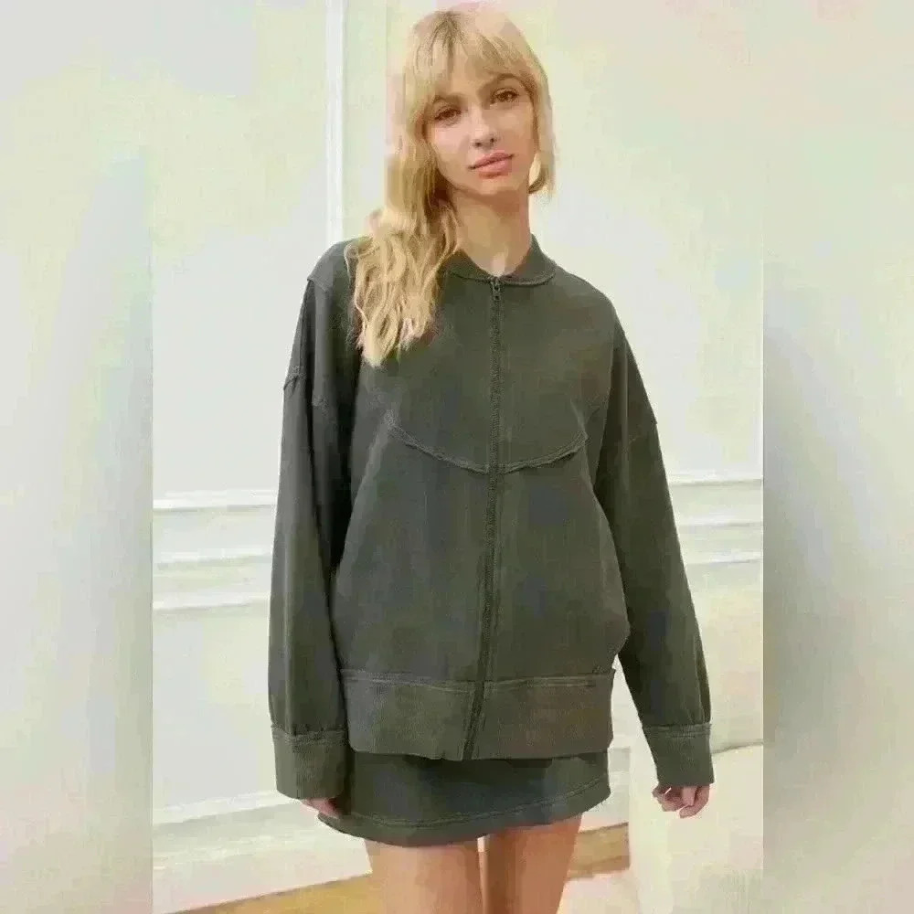 Out From Under Urban Outfitters Faye Oversized Zip-Up Sweatshirt Women's Small